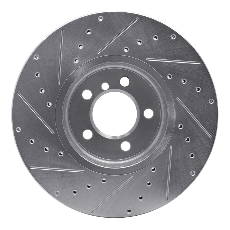 Land Rover Range Rover Brake Rotor (1) - Front Right - R1 Concepts - Drilled & Slotted - Silver - `03-`05